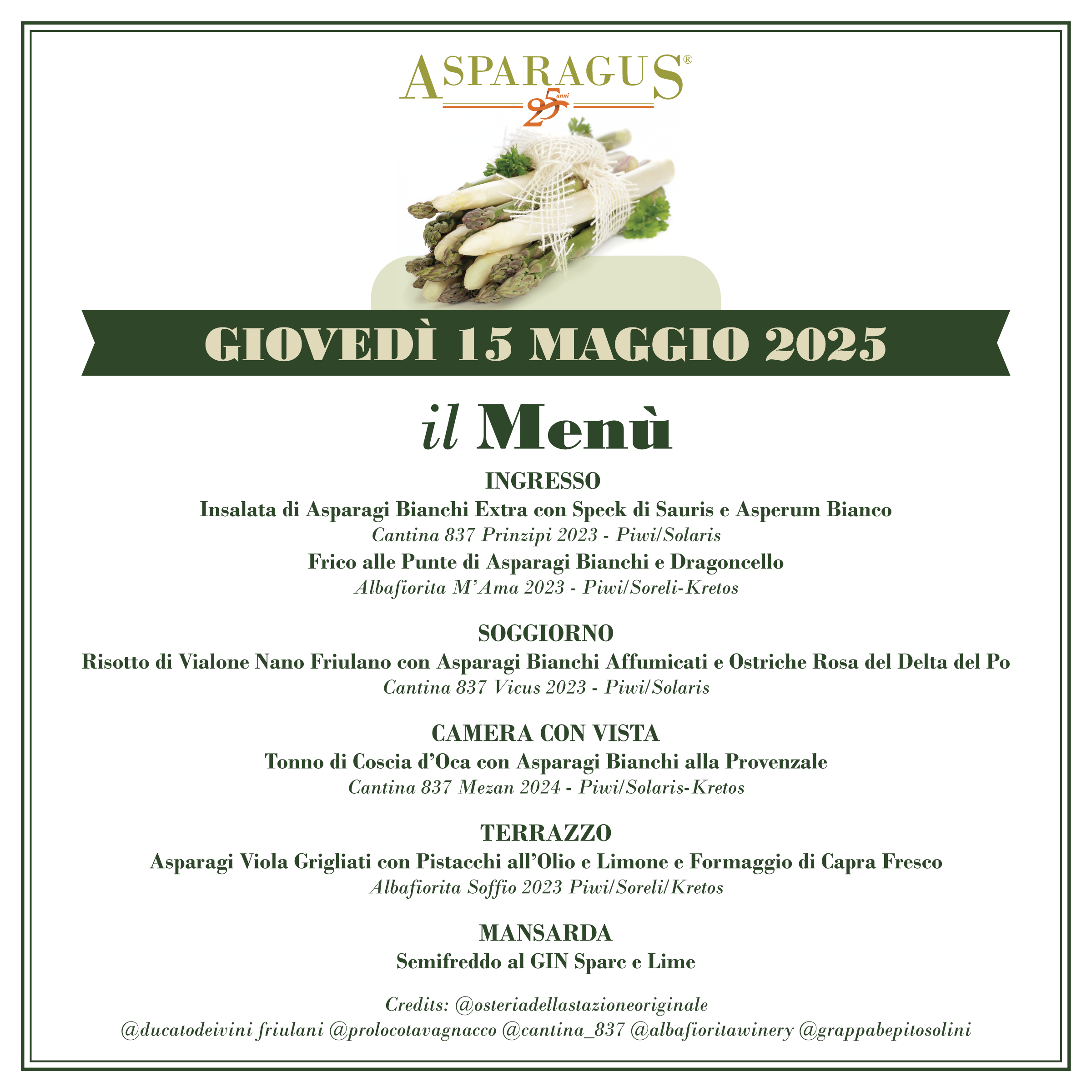 Asparagus 2025 menù